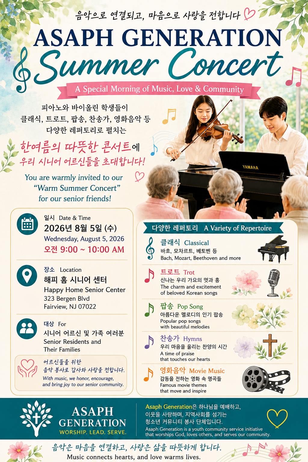 Asaph Generation Summer Concert poster